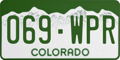 CO license plate 069WPR