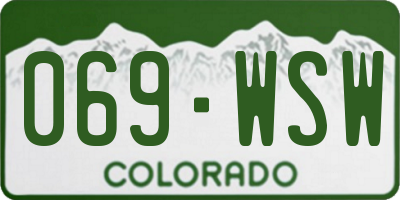 CO license plate 069WSW
