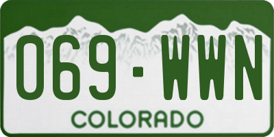 CO license plate 069WWN