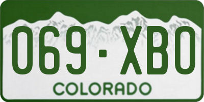 CO license plate 069XBO