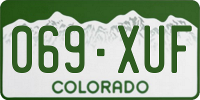 CO license plate 069XUF