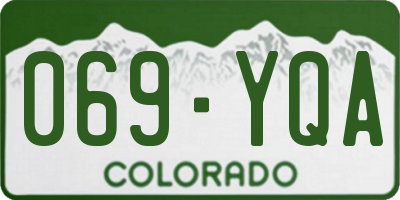 CO license plate 069YQA