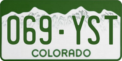 CO license plate 069YST