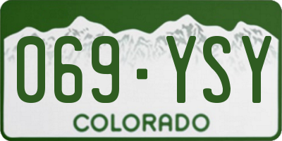 CO license plate 069YSY