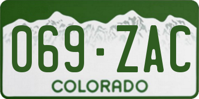 CO license plate 069ZAC