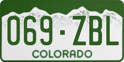 CO license plate 069ZBL