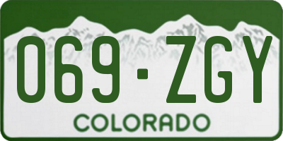 CO license plate 069ZGY