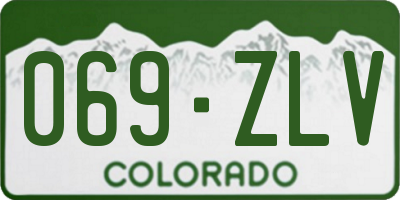 CO license plate 069ZLV