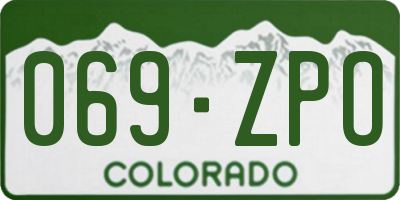 CO license plate 069ZPO