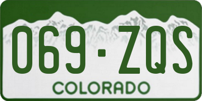 CO license plate 069ZQS