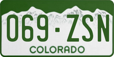 CO license plate 069ZSN