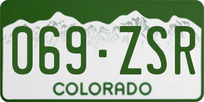 CO license plate 069ZSR