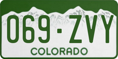 CO license plate 069ZVY