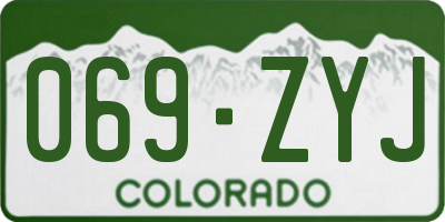 CO license plate 069ZYJ