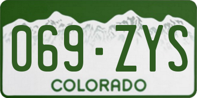 CO license plate 069ZYS
