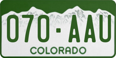 CO license plate 070AAU