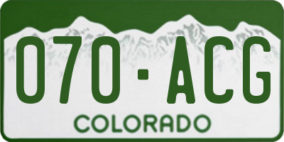 CO license plate 070ACG