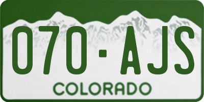 CO license plate 070AJS