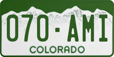 CO license plate 070AMI