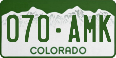 CO license plate 070AMK