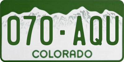 CO license plate 070AQU