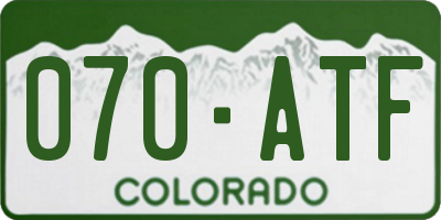 CO license plate 070ATF
