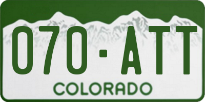CO license plate 070ATT