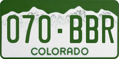 CO license plate 070BBR