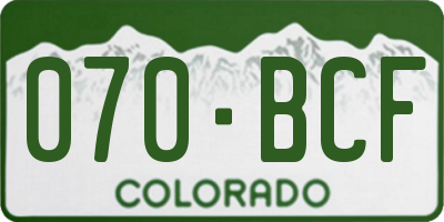 CO license plate 070BCF