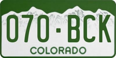 CO license plate 070BCK