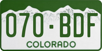 CO license plate 070BDF