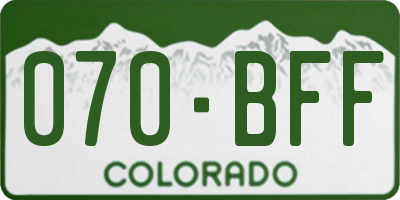 CO license plate 070BFF