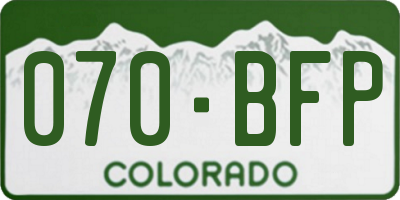 CO license plate 070BFP