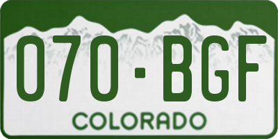 CO license plate 070BGF