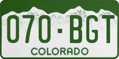 CO license plate 070BGT