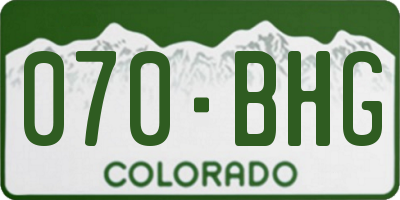 CO license plate 070BHG