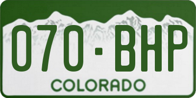CO license plate 070BHP