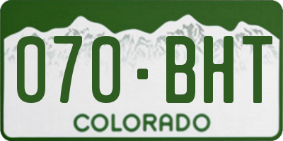CO license plate 070BHT