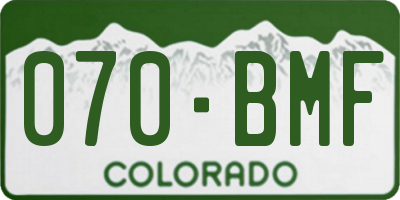 CO license plate 070BMF