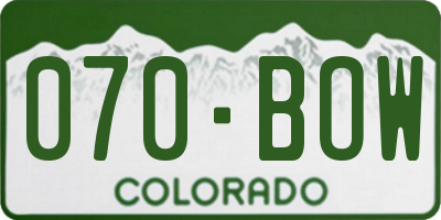 CO license plate 070BOW