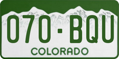 CO license plate 070BQU