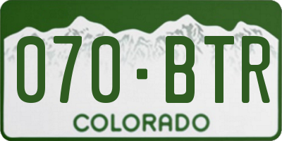 CO license plate 070BTR