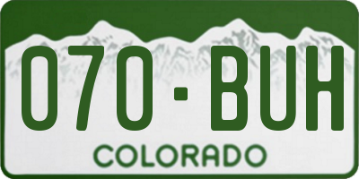 CO license plate 070BUH