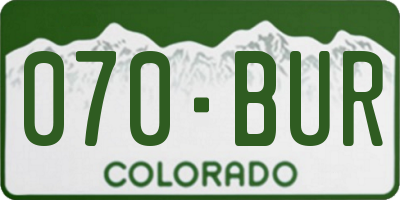 CO license plate 070BUR