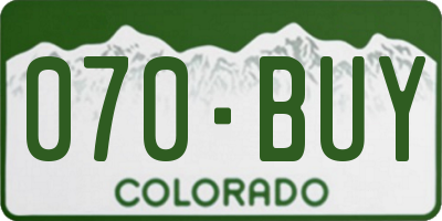 CO license plate 070BUY