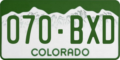 CO license plate 070BXD