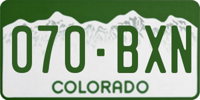 CO license plate 070BXN