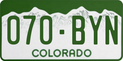 CO license plate 070BYN