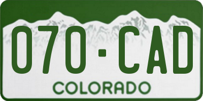 CO license plate 070CAD