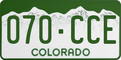 CO license plate 070CCE